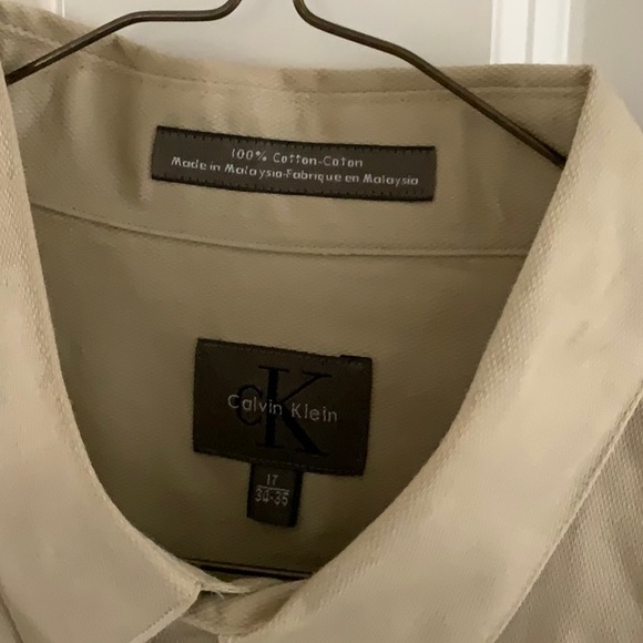 Calvin Klein Other - Men’s Calvin Klein Dress Shirt. 17-34/35. Beige. 100% cotton